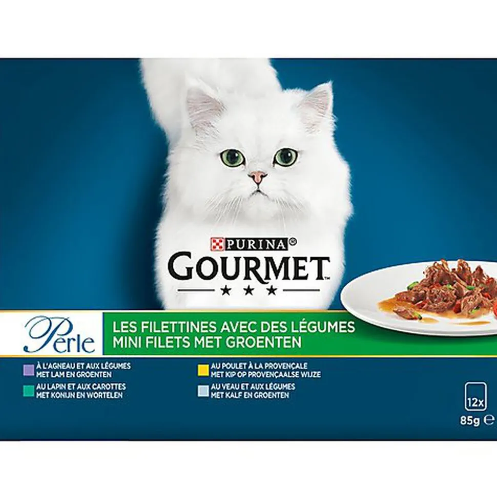Gourmet - Sachets Perle Les Filettines avec Légumes pour Chat - 12x85g