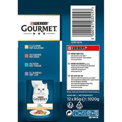 Gourmet - Sachets Perle Les Filettines avec Viandes et Poissons pour Chat - 12x85g