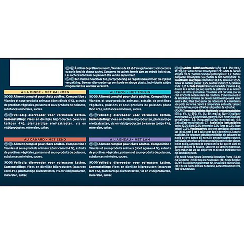 Gourmet - Sachets Perle Les Filettines avec Viandes et Poissons pour Chat - 12x85g