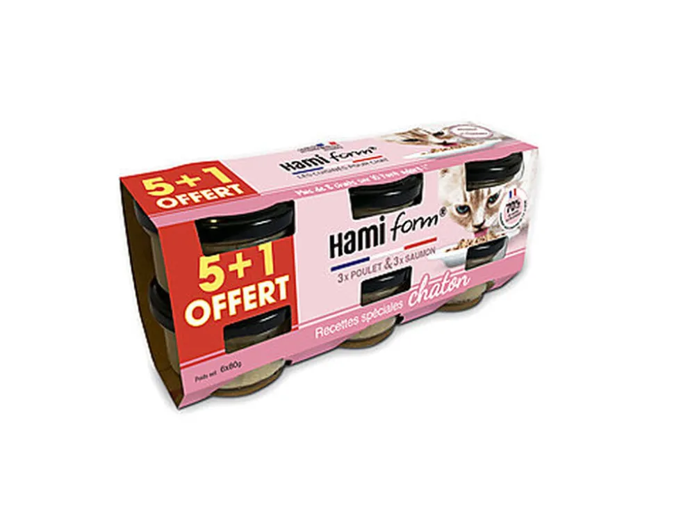 Hamiform - Recettes Spéciales Chaton Poulet et Saumon - 6x80g