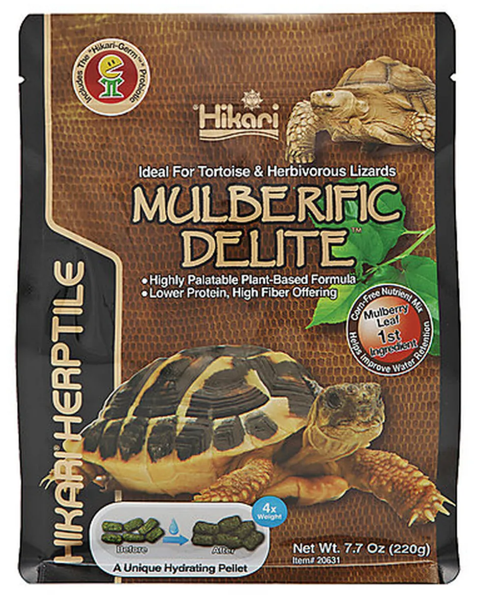 Hikari - Alimentation Mulberific Delite pour Tortues Terrestres et Lezards Herbivores - 220g