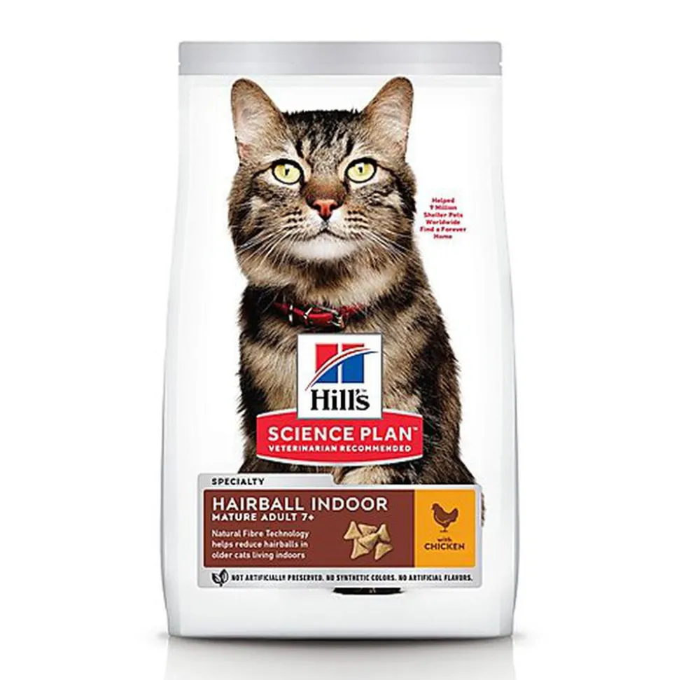 Hill's Science Plan - Adult Hairball Indoor Croquettes Pour Chat Agé D'intérieur Au Poulet - 1,5kg