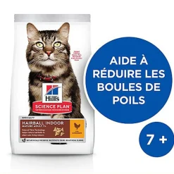 Hill's Science Plan - Adult Hairball Indoor Croquettes Pour Chat Agé D'intérieur Au Poulet  -  1,5kg