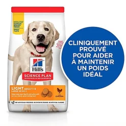 Hill's Science Plan - Adult Light Croquettes Pour Grand Chien Au Poulet  - 18kg