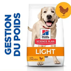 Hill's Science Plan - Adult Light Croquettes Pour Grand Chien Au Poulet  - 18kg