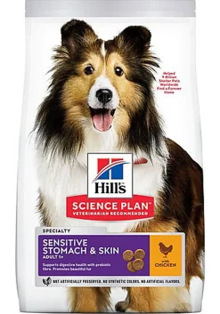 Hill's Science Plan - Adult Sensitive Stomach & Skin Croquettes Pour Chien Au Poulet  - 12kg