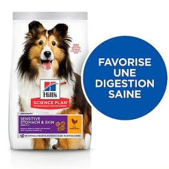 Hill's Science Plan - Adult Sensitive Stomach & Skin Croquettes Pour Chien Au Poulet  - 12kg