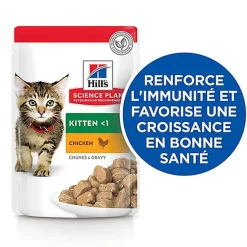Hill's Science Plan - Kitten Multipack 12 Sachets Repas Pour Chaton Poulet Et Poisson  - 12x85g