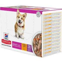 Hill’s Science Plan - Mijoté Pour Chien Adulte Small & Mini Au Poulet Et Légumes Ajoutés  - 12x80g