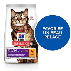 Hill's Science Plan - Sensitive Stomach & Skin Croquettes Pour Chat Au Poulet  -  1,5kg