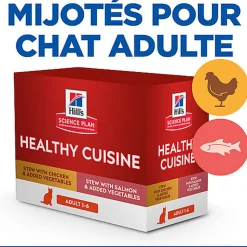 Hill’s Science Plan Heathy Cuisine Mijotés Pour Chat Adulte Au Poulet Et Légumes Ajoutés  - 12x80g