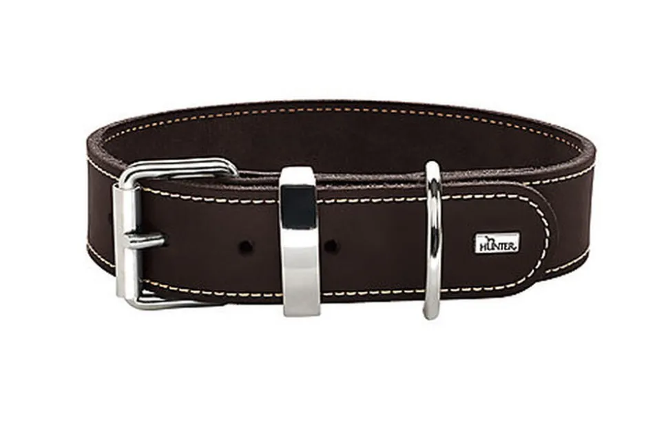 Hunter - Collier Aalborg Special en Cuir de Boeuf Marron pour Chiens