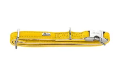 Hunter - Collier Amalfi Alu-Strong en Similicuir Jaune pour Chiens