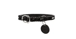 Hunter - Collier de Dressage en Cuir de Bœuf Noir pour Chiens