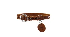Hunter - Collier de Dressage en Cuir de Bœuf Cognac pour Chiens