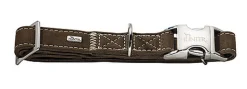 Hunter - Collier Hunting Alu-Strong en Cuir de Bœuf Marron