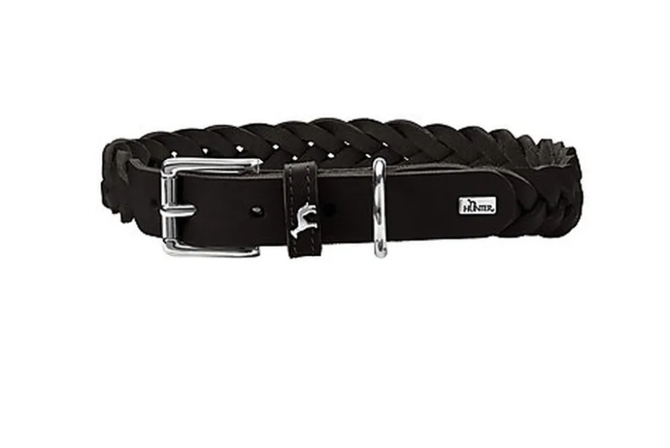 Hunter - Collier Solid Education en Cuir de Bœuf Noir