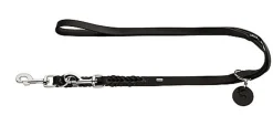 Hunter - Laisse Solid Education en Cuir de Bœuf Noir