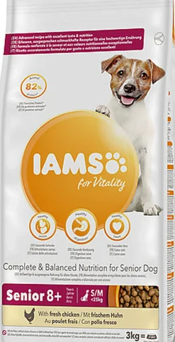 Iams - Croquettes pour Vitalité Au poulet frais Pour Chien Senior Petite et Moyenne Race