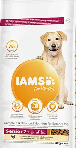 Iams - Croquettes pour Vitalité Au poulet frais Pour Chien Senior Grande Race