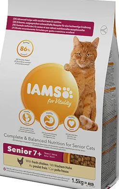 Iams - Croquettes pour Vitalité Au poulet frais Pour Chat Senior