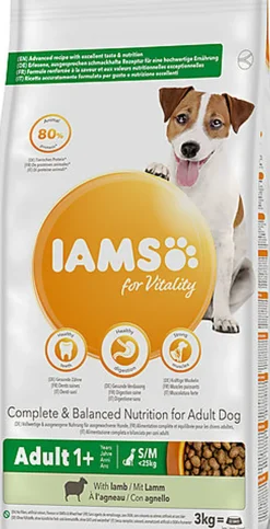 Iams - Croquettes pour Vitalité à l'agneau Pour Chien Adulte Petite et Moyenne Race