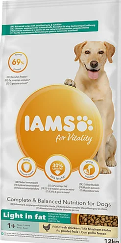 Iams - Croquettes pour Vitalité Au poulet frais Pour Chien Adulte Petite et Moyenne Race Light