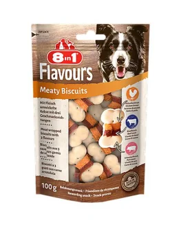 8in1 - Biscuits à la viande de Bœuf et Poulet pour Chien - 100g