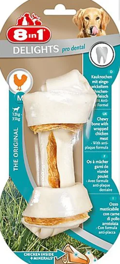 8in1 - Friandise Os à Mâcher Delights Pro Dental M pour Chien Moyen - 65g