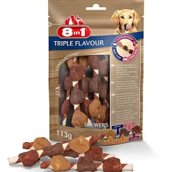 8in1 -Friandises Brochettes à Mâcher Triple Flavour Skewers pour Chien - x6