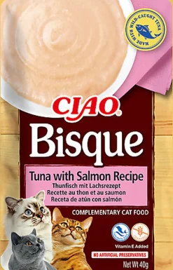 Inaba - Friandises Bisque Recette au Thon et Saumon pour Chats - 40g