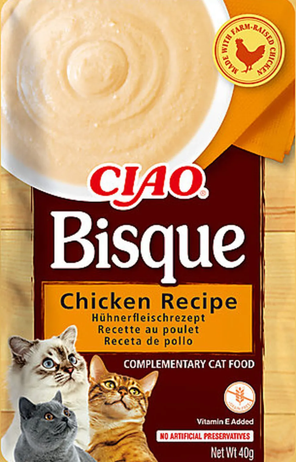 Inaba - Friandises Bisque Recette au Poulet pour Chats - 40g