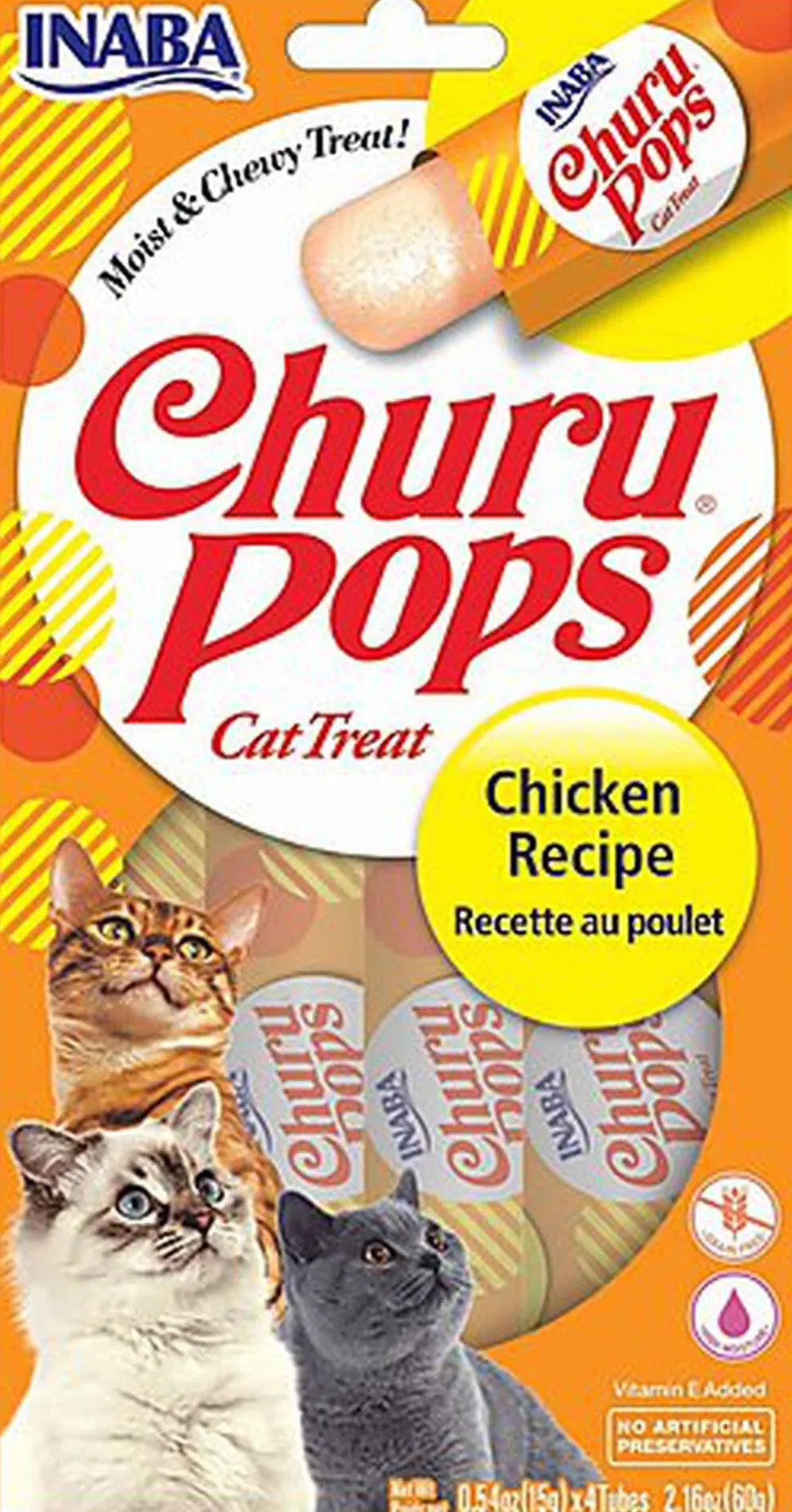 Inaba - Friandises Churo Pops au Poulet pour Chats - 4x15g