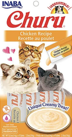 Inaba - Friandises Churu Recette au Poulet pour Chats - 4x14g