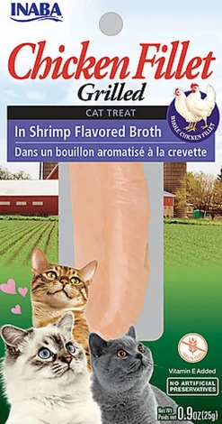 Inaba - Friandises Filet de Poulet Grillé Bouillon à la Crevette pour Chats - 15g
