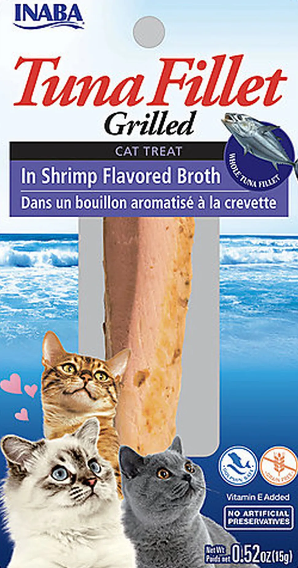 Inaba - Friandises Filet de Thon Grillé Bouillon Crevette pour Chats - 15g