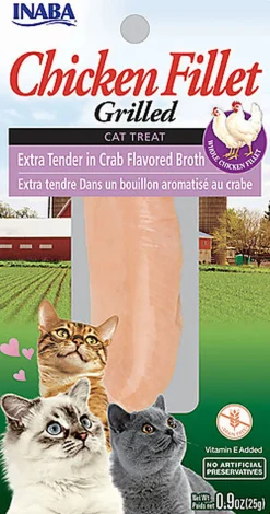Inaba - Friandises Filet de Poulet Grillé Tendre Bouillon au Crabe pour Chats - 15g