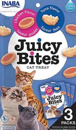 Inaba - Friandises Juicy Bites Poulet et Thon pour Chats - 3x11,3g