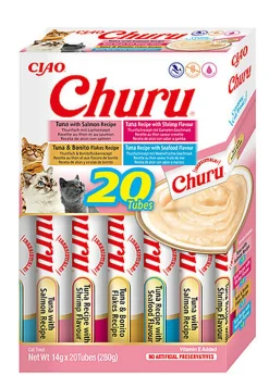 Inaba - Kit Friandises Churu Variétés Fruits de Mer pour Chats - 20x14g