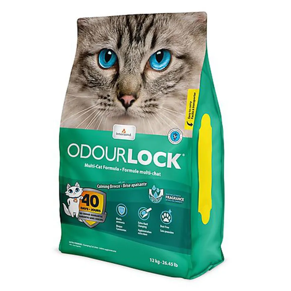 Intersand - Litière OdourLock Brise Apaisante pour Chat - 12Kg