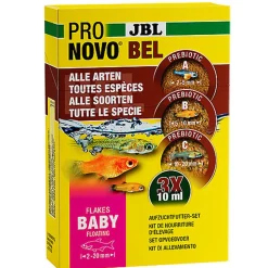 JBL - Kit Nourrtiture d'Elevage Pronovo BEL FLAKES BABY pour Alevins - 3x10ml