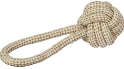 KERBL - BALLE AVEC CORDE XL POUR CHIEN JUTE/COTON BEIGE - 21CM Ø8CM