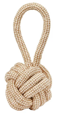 KERBL - BALLE AVEC CORDE XL POUR CHIEN JUTE/COTON BEIGE - 31CM Ø12CM