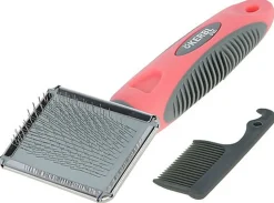 Kerbl - Carde douce corail/gris pour chats - 16x6cm