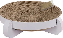 Kerbl - Corbeille Griffoir Platinum Blanc avec Catnip pour Chat - 35x35x10 cm