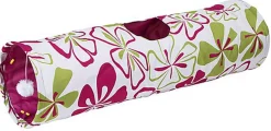 Kerbl - Tunnel pour chat Flower multicolor - 90 cm Ø25 cm