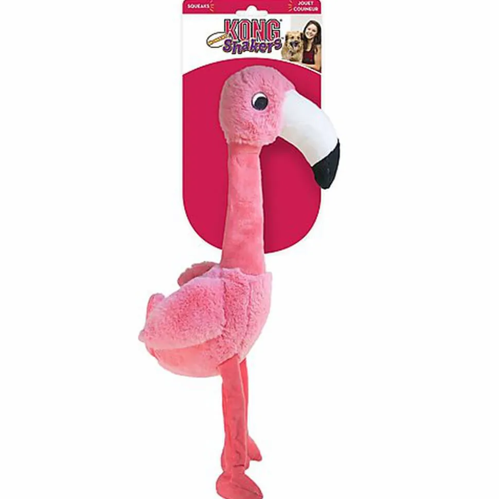 KONG - Jouet Flamant Rose en Peluche Shakers Honkers Flamingo pour Chien - S