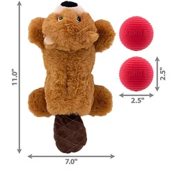 KONG - Jouet Peluche Cozie Pocketz Castor pour Chiens - M