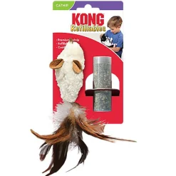 KONG - Jouet Refillables Feather Mouse pour Chats