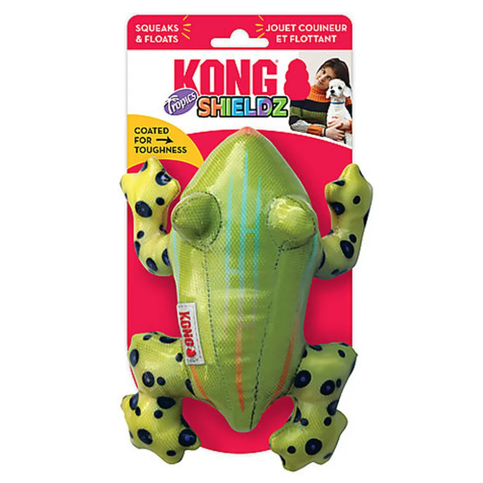 KONG - Jouet Shieldz Tropics Grenouille pour Chiens - M